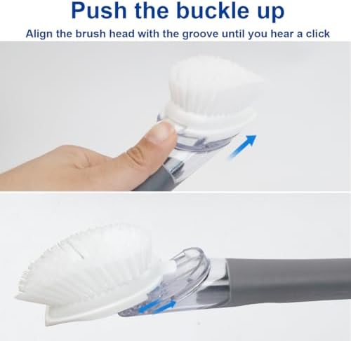 Cepillo de Platos CELOX con Dispensador de Jabón, Kit de Varita Pesada, Incluye 1 Varita y 3 Cabezas de Repuesto para Cepillo de Platos - imagen 6