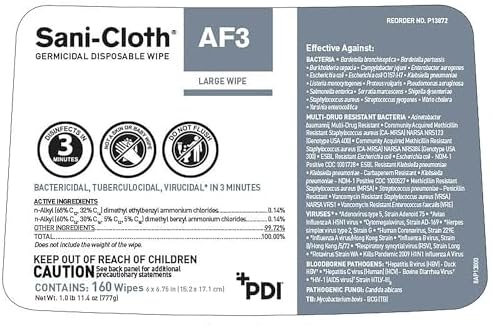 Toallitas Desinfectantes Desechables Sani-Cloth AF3 Sin Alcohol - 160 Toallitas - imagen 5