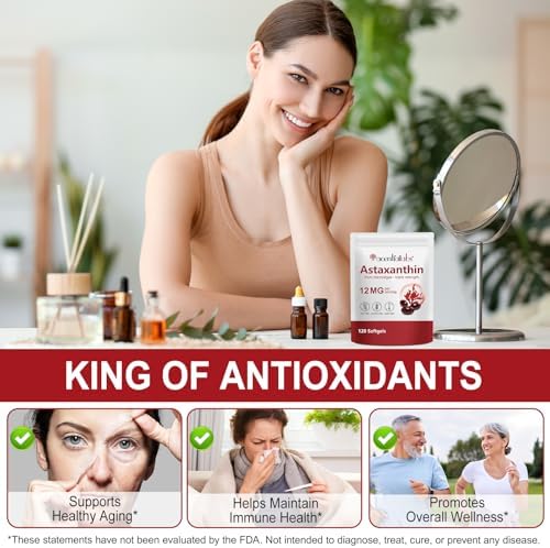LEISGOTO Astaxantina 12mg, 120 Softgels Premium, Extraída naturalmente de Haematococcus pluvialis | Suministro para 4 meses - imagen 6