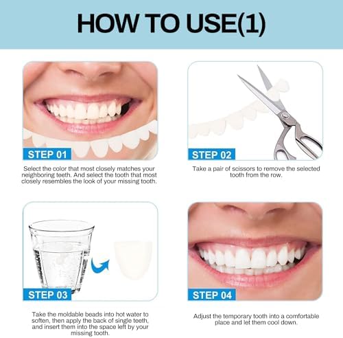 Kit de Reparación Dental, Sombra Natural Temporal para Rellenar Espacios, Kit de Perlas Térmicas Moldables para Reemplazar Dientes Faltantes o Rotos - imagen 5