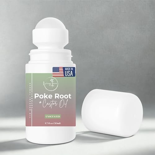 Rodillo de Raíz de Poke Orgánico con Aceite de Ricino - Soporte Natural para Drenaje Linfático - Hecho a Mano en EE. UU. - imagen 1