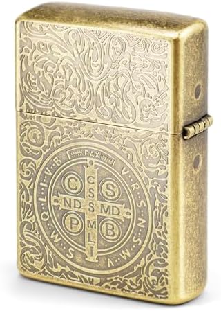 Encendedor Zorro Constantine, Encendedor de Metal Vintage Antiguo con San Benito, Encendedor Retro para Hombres (Se Vende Sin Petróleo) - imagen 2