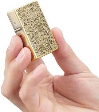 Encendedor Zorro Constantine, Encendedor de Metal Vintage Antiguo con San Benito, Encendedor Retro para Hombres (Se Vende Sin Petróleo) - imagen 3
