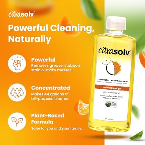 Limpiador y Desengrasante Concentrado Citra Solv - Aroma Naranja Valencia - 8 Fl Oz, Solución de Limpieza Segura, Efectiva y Versátil, Ingredientes - imagen 2