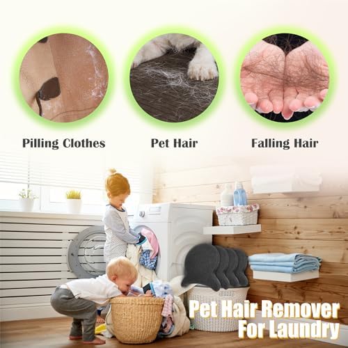 Removedor de Pelo de Mascota para Lavandería, Herramienta Reutilizable para Perros y Gatos, Elimina Efectivamente Pelo, Pelusa y Caspa, 8 Piezas - imagen 3