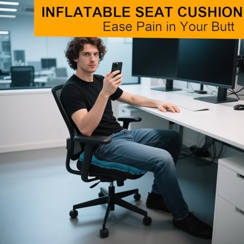 Cojín Waffle Nexonty para Sillas de Ruedas, Almohadilla Inflable para Alivio de Presión, Ideal para Oficinas, Autos, Aviones y Viajes, con Bomba - imagen 5