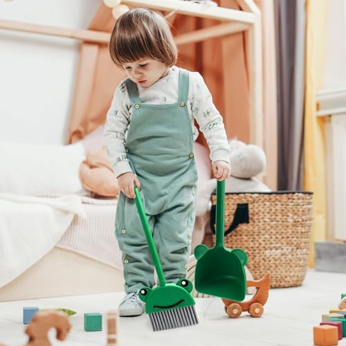 Juego de Escoba y Recogedor Infantil Mini de Rana Verde para Limpieza y Juego de Imaginación - imagen 3