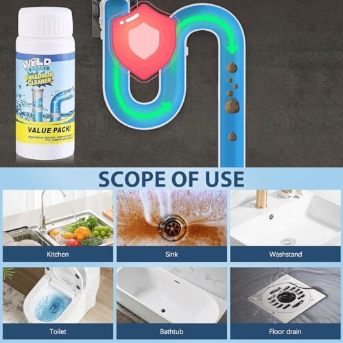 Juego de 2 Limpiadores de Drenaje Wild Tornado, Herramienta Rápida para Limpieza de Tuberías de Cocina y Baño - imagen 2