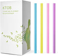 Popotes desechables KTOB de 100 piezas, 100% compostables, de PLA, anchos de 2/5 y largos de 8 1/4, coloridos y ecológicos para batidos. - imagen 1