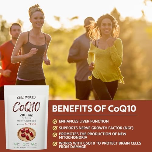 CellIngred CQ10, 200 mg por Porción, 300 Softgels con Aceite MCT de Coco, CoQ10 Ubiquinona de Alta Absorción, Antioxidante para la Salud del Corazón - imagen 7