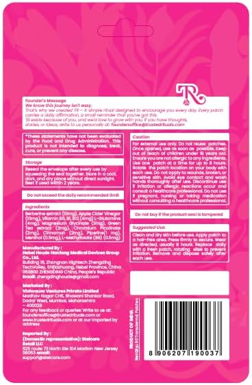 Parches Berberina de TRUSTED RITUALS – Soporte Diario con Berberina, ACV, Magnesio, Canela y L-Glutamina – Paquete de 1, 60 Parches Transdérmicos - imagen 6