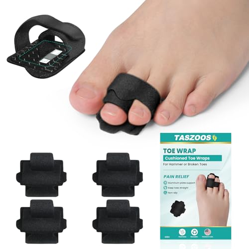 TASZOOS Corrector de Dedo en Martillo - Paquete de 4 Férulas Antideslizantes para Mujeres y Hombres, Alivio para Dedos Rotos, Torcidos y Superpuestos - imagen 1