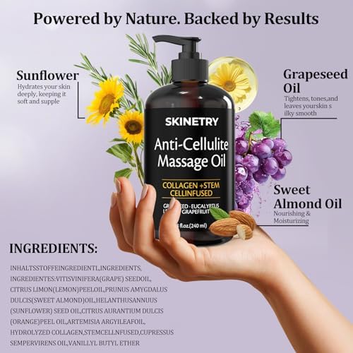 Aceite de Masaje SKINETRY para Nutrir Tu Piel y Sentidos – Cuerpo Firmante para Alisar Celulitis y Mejorar Textura. Fórmula Sedosa y de Rápida - imagen 2
