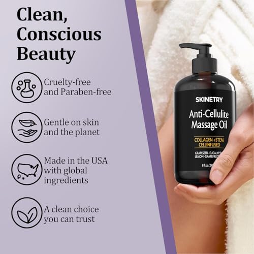 Aceite de Masaje SKINETRY para Nutrir Tu Piel y Sentidos – Cuerpo Firmante para Alisar Celulitis y Mejorar Textura. Fórmula Sedosa y de Rápida - imagen 3