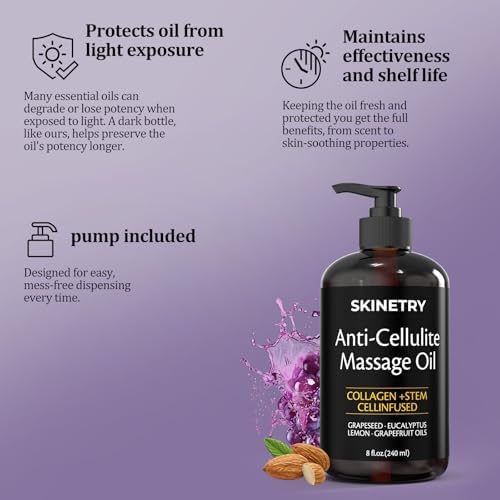 Aceite de Masaje SKINETRY para Nutrir Tu Piel y Sentidos – Cuerpo Firmante para Alisar Celulitis y Mejorar Textura. Fórmula Sedosa y de Rápida - imagen 4