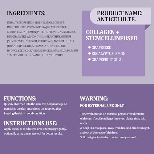 Aceite de Masaje SKINETRY para Nutrir Tu Piel y Sentidos – Cuerpo Firmante para Alisar Celulitis y Mejorar Textura. Fórmula Sedosa y de Rápida - imagen 6