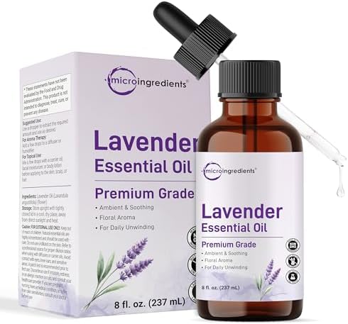 Aceite Esencial de Lavanda Micro Ingredients, 8 fl oz | Gotas Líquidas de Grado Premium | Ideal para Aromaterapia, Jabón, Loción, Difusores, Velas y - imagen 1