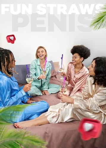 Popotes para Despedida de Soltera 10 Pzs, Divertidos Popotes de Pene, Decoraciones Traviesas para Fiesta de Novias, Recuerdos para la Novia - imagen 8