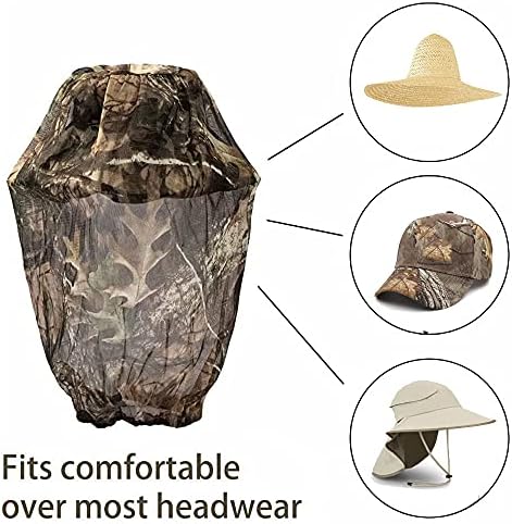 Paquete de 2 Redes para Mosquitos y Moscas, Camuflaje, Ideal para Actividades al Aire Libre, Compatible con la Mayoría de Sombreros - imagen 4