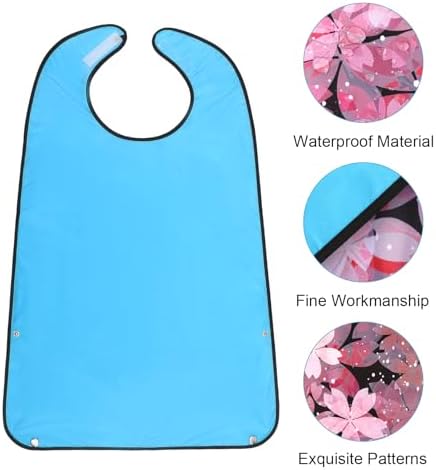 XLSXEXCL Paquete de 3 Baberos para Adultos, Baberos Lavables Sakura Reutilizables, Protector de Ropa Impermeable, Ajustables, Regalos para Pacientes - imagen 3