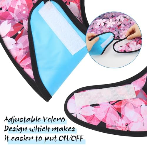 XLSXEXCL Paquete de 3 Baberos para Adultos, Baberos Lavables Sakura Reutilizables, Protector de Ropa Impermeable, Ajustables, Regalos para Pacientes - imagen 4