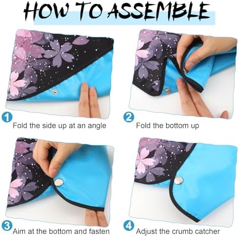 XLSXEXCL Paquete de 3 Baberos para Adultos, Baberos Lavables Sakura Reutilizables, Protector de Ropa Impermeable, Ajustables, Regalos para Pacientes - imagen 5