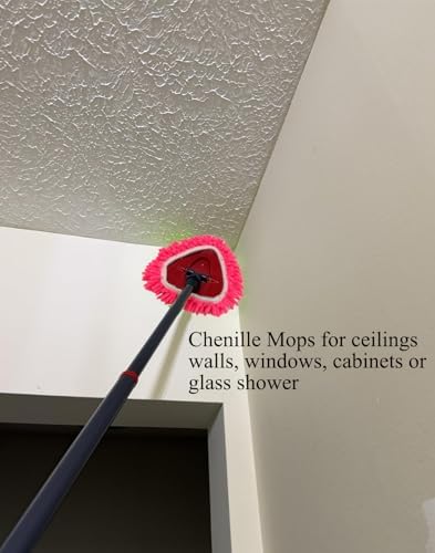 Reemplazos de Cabeza de Mop de Giro 6 Piezas Compatible con OCedar Easywring 1 Tanque, 4 Paños de Duster Chenille, Incluye 2 Mopas de Microfibra, - imagen 5