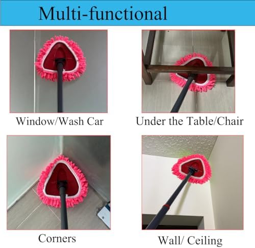 Reemplazos de Cabeza de Mop de Giro 6 Piezas Compatible con OCedar Easywring 1 Tanque, 4 Paños de Duster Chenille, Incluye 2 Mopas de Microfibra, - imagen 7
