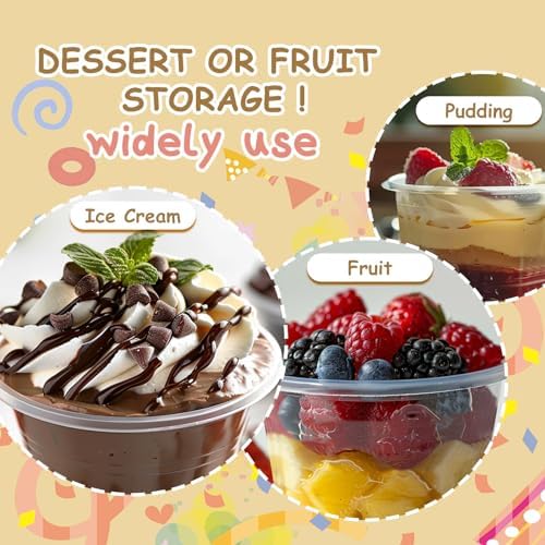 Tazas de Plástico Transparentes Temmgnie [100 Sets 5 oz] con Tapa Cúpula, Desechables para Bebidas, Postres y Helados - imagen 4