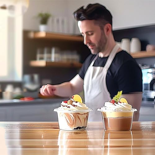 Tazas de Plástico Transparentes Temmgnie [100 Sets 5 oz] con Tapa Cúpula, Desechables para Bebidas, Postres y Helados - imagen 6