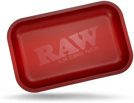 Bandeja de Rolling RAW Roja Pequeña 11 x 7 - Edición Limitada con Acabado Rojo - Elegante y Suave con Bordes Redondeados + Llavero Mini Tray RAW - imagen 3