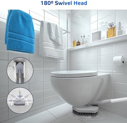 Cepillo de Limpieza DSV para Azulejos y Baños, Cepillo 3 en 1 con Mango Largo de 56'', Cabezas Desmontables Sin Rayar, Ideal para Ducha, Cocina y Más - imagen 4