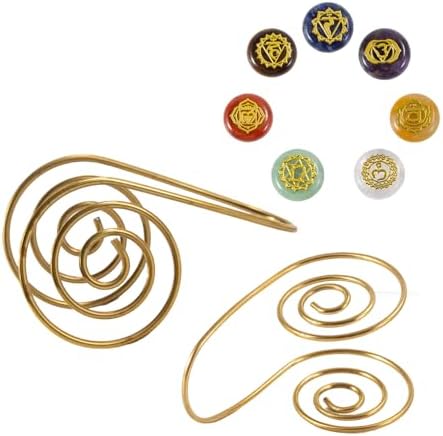 Anillo de Palma Espiral Reiki de Cobre Imitación, Set de Anillos para Equilibrio de Chakras y Meditación, Herramientas de Alivio de Estrés para - imagen 1