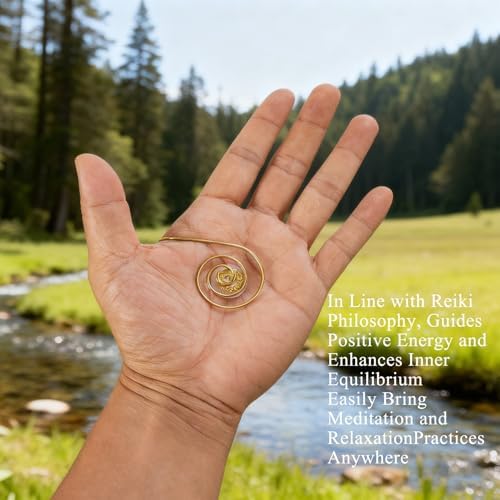 Anillo de Palma Espiral Reiki de Cobre Imitación, Set de Anillos para Equilibrio de Chakras y Meditación, Herramientas de Alivio de Estrés para - imagen 4
