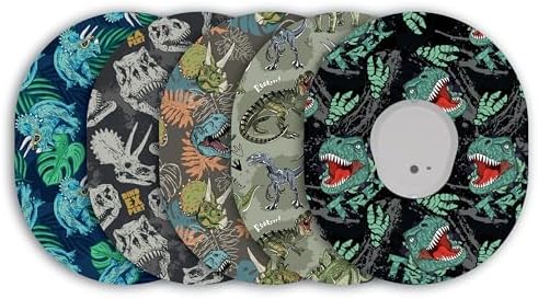 Parches Adhesivos Glucomart Compatibles con Dexcom G7 y Stelo CGMs, 5 Paquetes de Parche Impermeable para Niños (Dinosaurio) - imagen 1