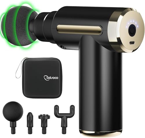 Jancane Mini Pistola de Masaje, Masajeador de Tejido Profundo con 6 Velocidades y 4 Cabezas, Portátil y Silencioso para Alivio del Dolor - imagen 1