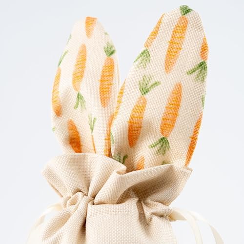 Bolsas de Regalo de Conejo Cheerland para Cumpleaños y Pascua, Pack de 6, Reutilizables de Yute con Cierre, Sorpresas para Fiesta de Niños y Baby - imagen 8