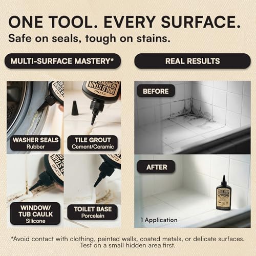 Gel Quitamanchas CLYND - Bajo Olor, Sin Vapores Fuertes - Para Sello de Lavadora, Lechada y Sellador de Baño, Limpiador de Azulejos de Ducha, Seguro - imagen 5