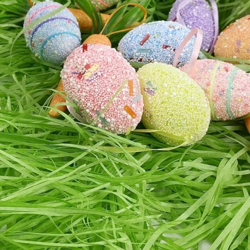 Relleno de Papel Reciclable para Cestas de Pascua 1/2 LB - Hierba de Pascua Creativa para Decorar Huevos y Envolver Regalos - imagen 2