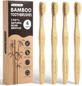 Cepillos de Dientes de Bambú PureBristle con Cerda de Jabalí, Paquete de 4, 100% Biodegradables, Sin Plástico ni Nylon, Eco-Amigables para Adultos y - imagen 1