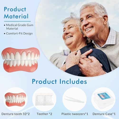 Dientes Falsos Moldables de Silicona, Dentaduras para Hombres y Mujeres, Juego Superior e Inferior a Juego - imagen 4