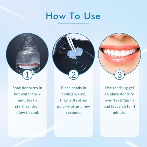 Dientes Falsos Moldables de Silicona, Dentaduras para Hombres y Mujeres, Juego Superior e Inferior a Juego - imagen 5