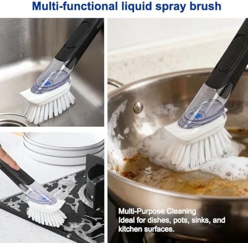 Cepillo de Platos CELOX con Dispensador de Jabón, Cepillo Resistente para Limpiar la Cocina - imagen 4