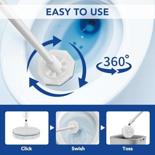 Recargas desechables de 50 piezas para el cepillo de baño Clorox, compatibles con el cepillo de inodoro Clorox para limpieza del baño - imagen 4