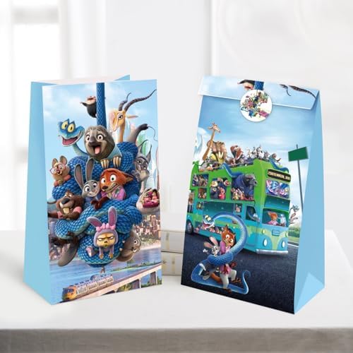 Bolsas de Regalo de Animales de Caricatura Mengyao para Fiesta con Stickers, Bolsas de Dulces Temática de Película, Decoraciones de Cumpleaños - imagen 3