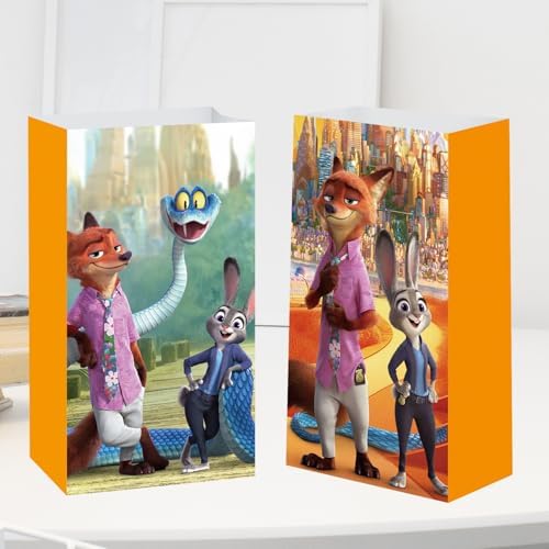 Bolsas de Regalo de Animales de Caricatura Mengyao para Fiesta con Stickers, Bolsas de Dulces Temática de Película, Decoraciones de Cumpleaños - imagen 4