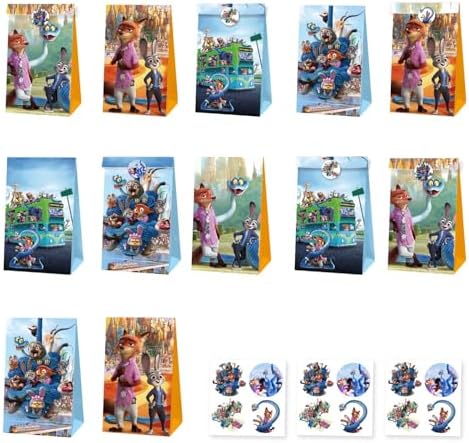 Bolsas de Regalo de Animales de Caricatura Mengyao para Fiesta con Stickers, Bolsas de Dulces Temática de Película, Decoraciones de Cumpleaños - imagen 6