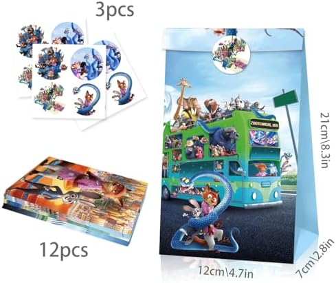 Bolsas de Regalo de Animales de Caricatura Mengyao para Fiesta con Stickers, Bolsas de Dulces Temática de Película, Decoraciones de Cumpleaños - imagen 7