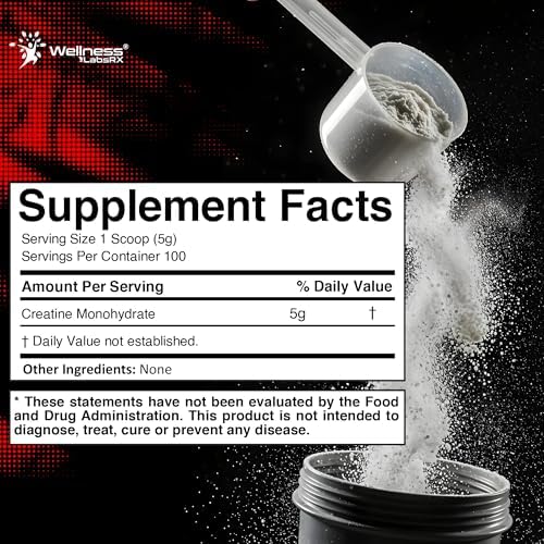 WELLNESS LABSRX Creatina Monohidratada en Polvo 500g – 100 Porciones, Suplemento de Creatina Micronizada Sin Sabor para Hombres y Mujeres, Apoya - imagen 3