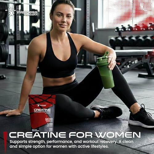 WELLNESS LABSRX Creatina Monohidratada en Polvo 500g – 100 Porciones, Suplemento de Creatina Micronizada Sin Sabor para Hombres y Mujeres, Apoya - imagen 7